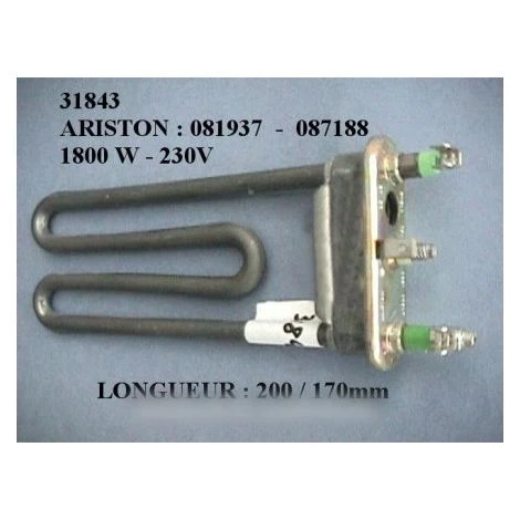 ARISTON THERMO Thermoplongeur 1800 W-170/200mm Pour Lave Linge ARISTON 3 ARISTON THERMO Thermoplongeur 1800 W-170/200mm Pour Lave Linge ARISTON