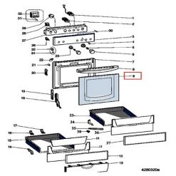 ARISTON THERMO VERRE PORTE FOUR + BAND TABLEAU WH POUR CUISINIERE ARISTON - C00268638