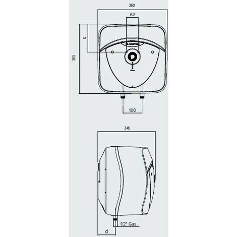 ARISTON THERMO Chauffe-eau électrique Mural à Accumulation Ariston ANDRIS LUX 15/5 Réservoir à Débordement | Blanc 5 ARISTON THERMO Chauffe-eau électrique Mural à Accumulation Ariston ANDRIS LUX 15/5 Réservoir à Débordement | Blanc – Image 3